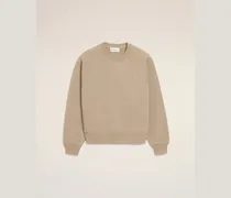 Beiges Sweatshirt aus Baumwolle mit Ami De Coeur Prägung Beige Unisex
