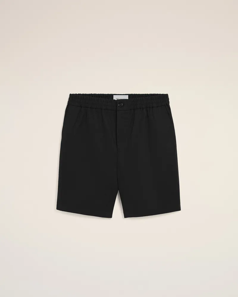 AMI Paris Schwarze Ami De Coeur Baumwollshorts mit elastischem Bund Schwarz für Herren Schwarz