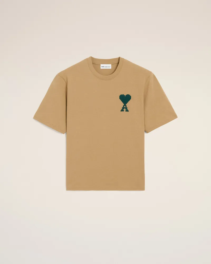 AMI Paris Ami de Coeur T-Shirt aus Baumwolle in Beige Beige Unisex Kamel