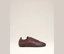Step Low-Top-Sneaker aus Glattleder in Burgundy Rot Unisex