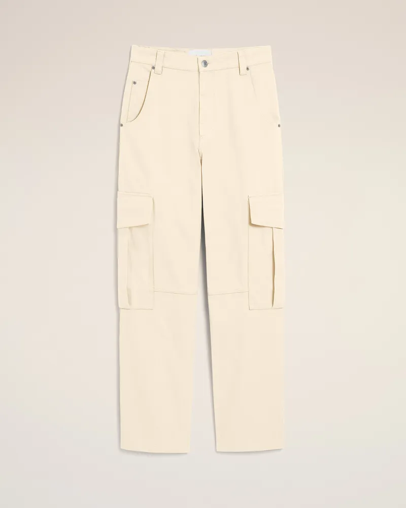 AMI Paris Baggy-fit Cargo-Hose aus weißer Baumwolle Weiß - Größe für Damen Ivory