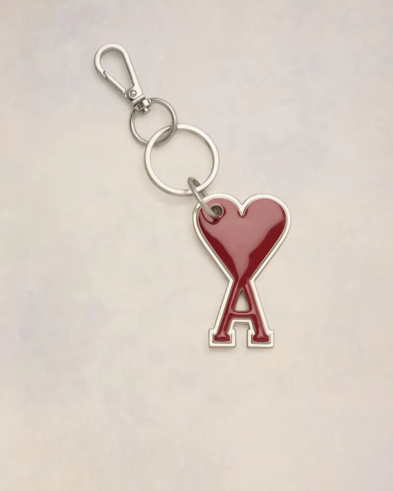 AMI Paris Ami de Coeur Schlüsselanhänger in Rot Rot Unisex Vermilion