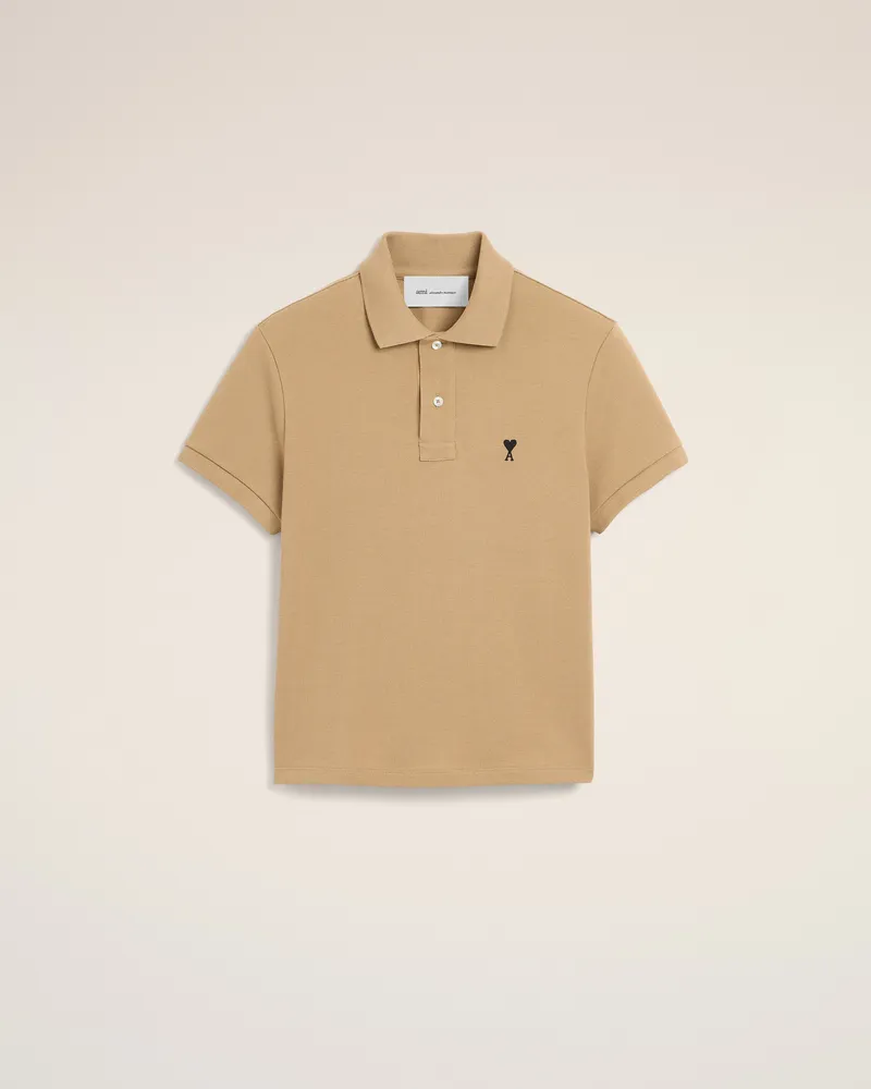AMI Paris Ami de Coeur Poloshirt aus beigefarbener Baumwolle Beige - Größe für Damen Beige