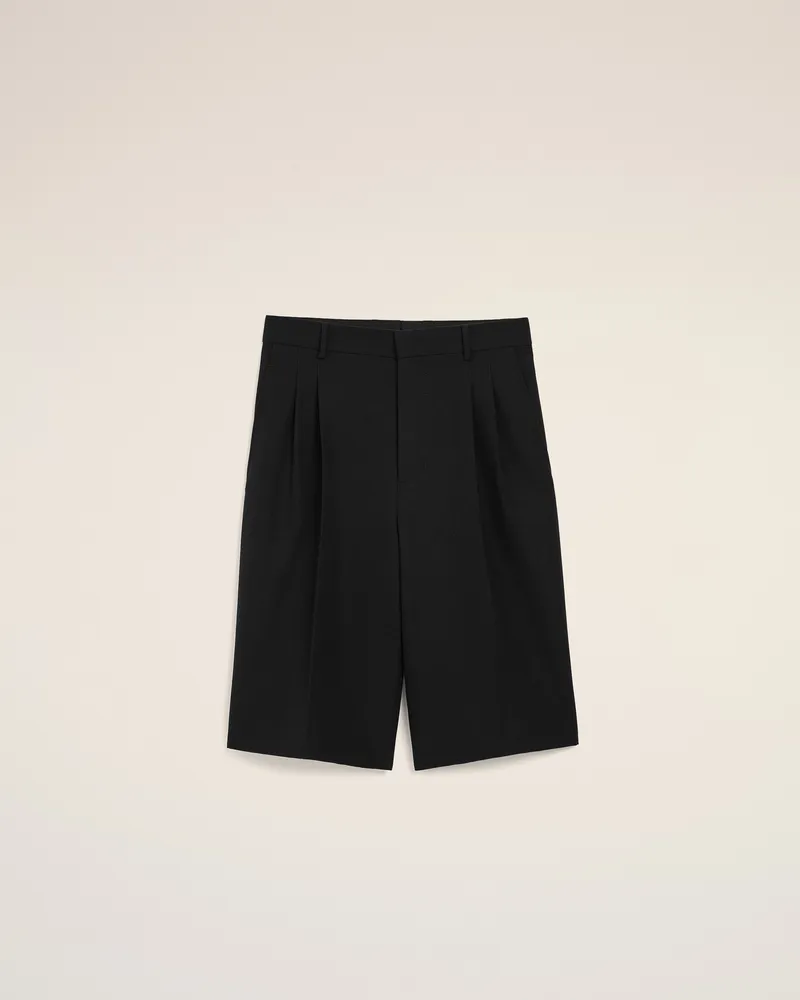 AMI Paris Schwarze Bermudashorts aus Schurwolle mit niedriger Taille und weitem Bein Schwarz für Herren Schwarz