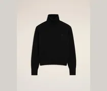 Ami De Coeur Rollkragenpullover aus schwarzer Wolle Schwarz für Damen