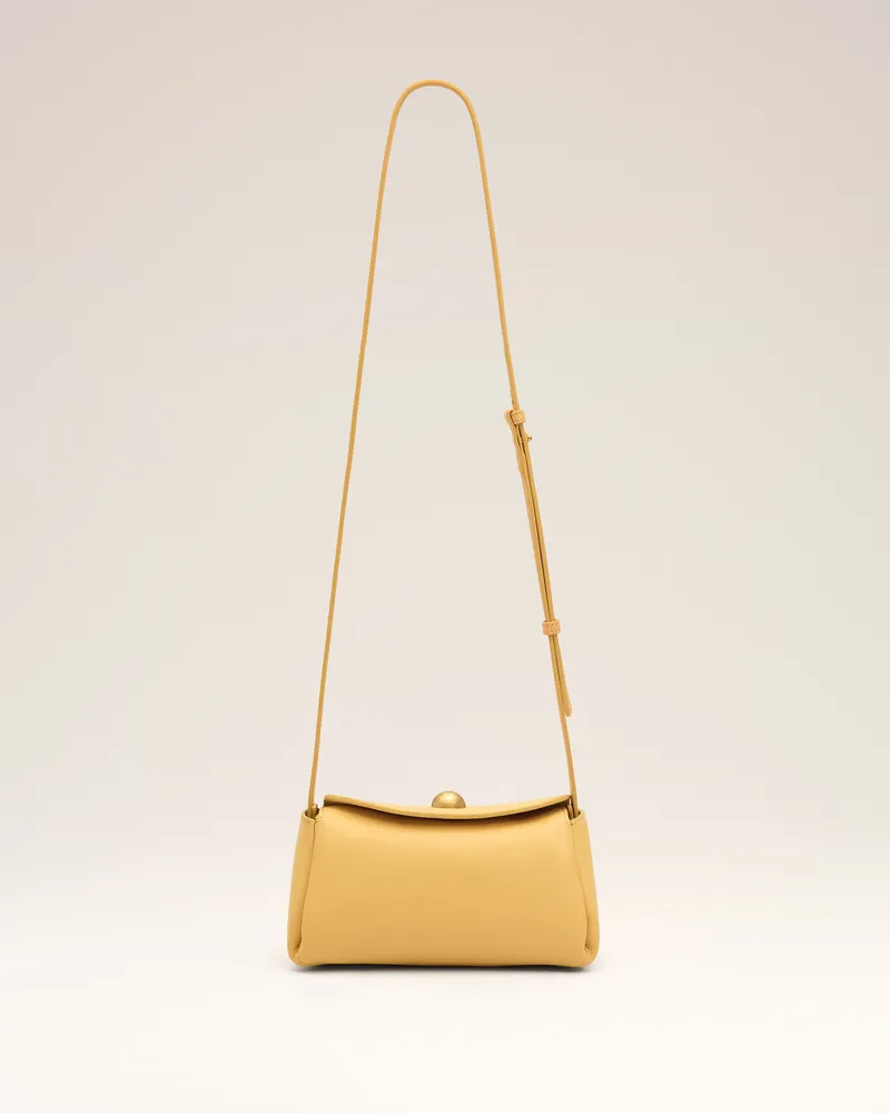 AMI Paris Mini Carrousel Tasche aus gelbem Kalbsleder Gelb - Größe Unisex Vanilla