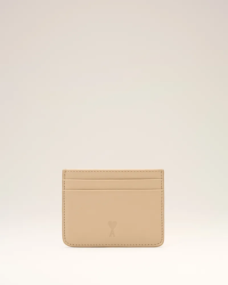 AMI Paris Ami de Coeur Kartenetui aus beigem Rindsleder Beige - Größe Unisex Beige