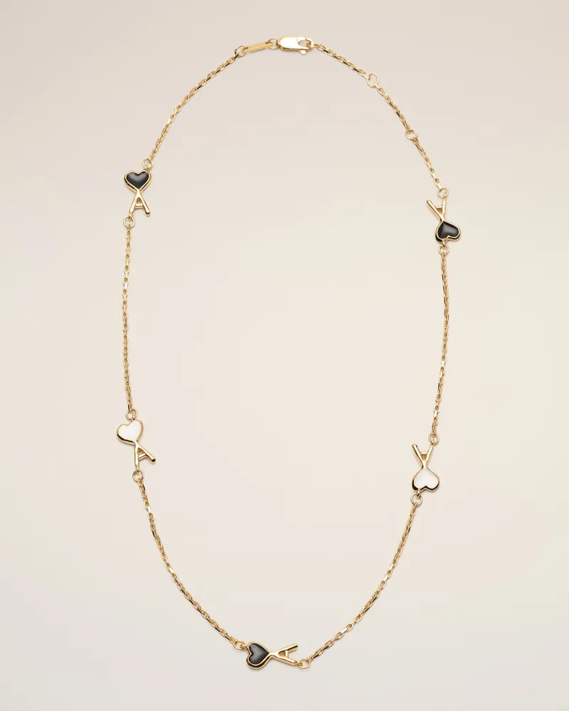 AMI Paris Ami de Coeur Halskette aus goldfarbenem Messing mit Hammerschlag Mehrfarbig - Größe Unisex Gold