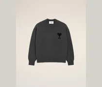 Ami De Coeur Pullover mit Rundhalsausschnitt aus grauer Wolle Grau Unisex