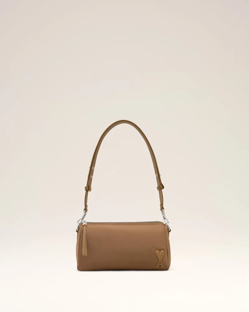 AMI Paris Marcel Tasche aus braunem Nyloncanvas Braun Unisex Hazelnut