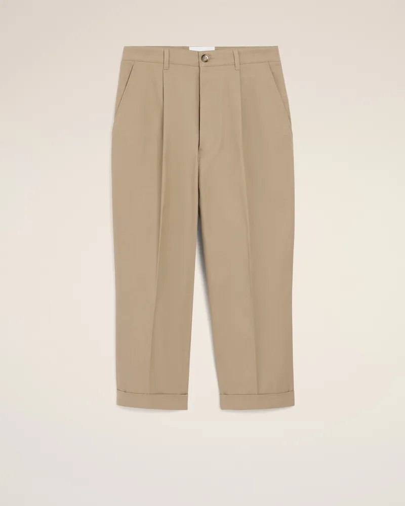 AMI Paris Beigefarbene Carrot-Fit-Hose aus Baumwolle in Übergröße Beige für Herren Taupegrau