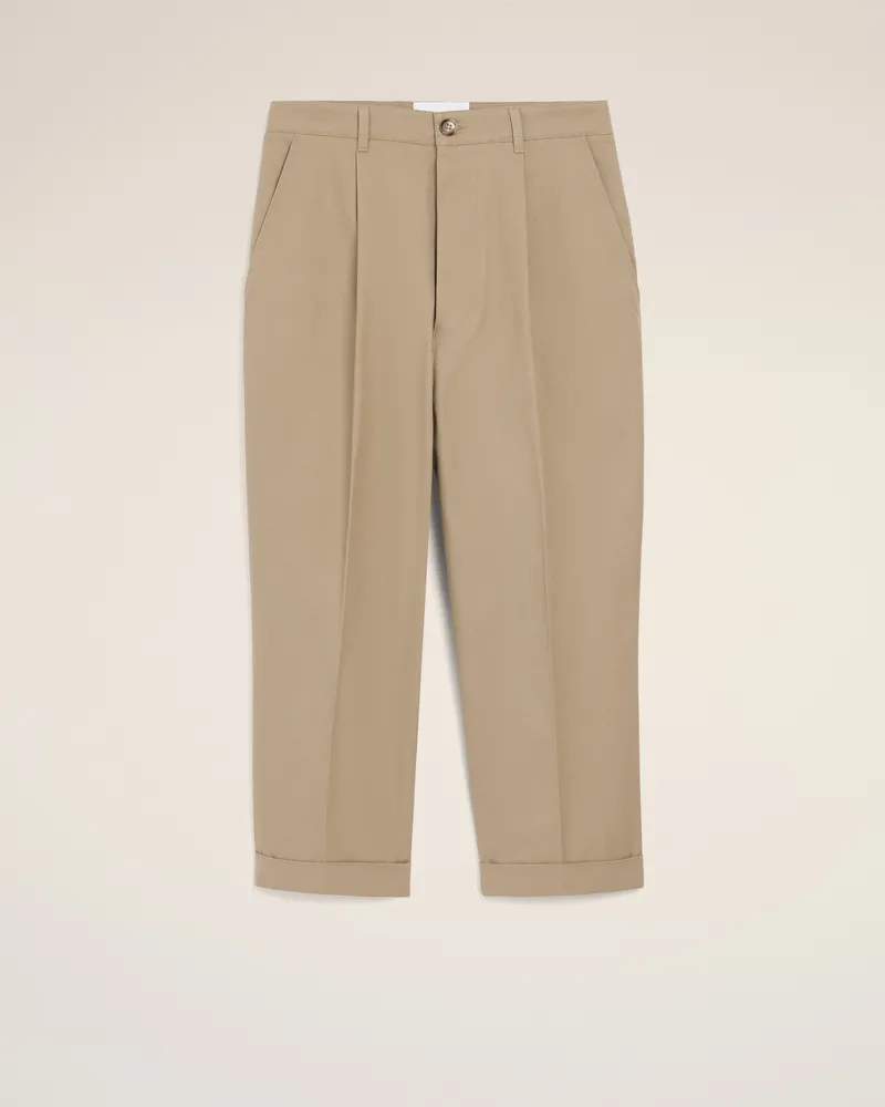AMI Paris Beigefarbene Carrot-Fit-Hose aus Baumwolle in Übergröße Beige für Herren Taupegrau