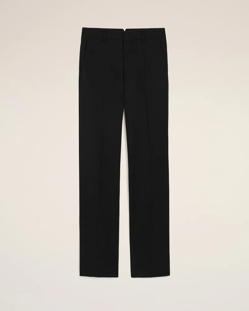 AMI Paris Gerade Hose aus schwarzer Wolle Schwarz für Herren Schwarz
