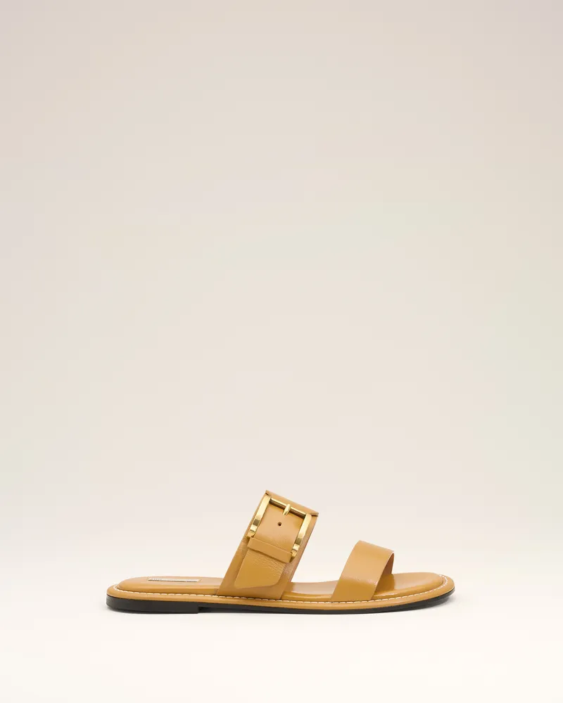 AMI Paris Sandalen aus gelbem Rindsleder mit Schnalle Gelb für Damen Honig