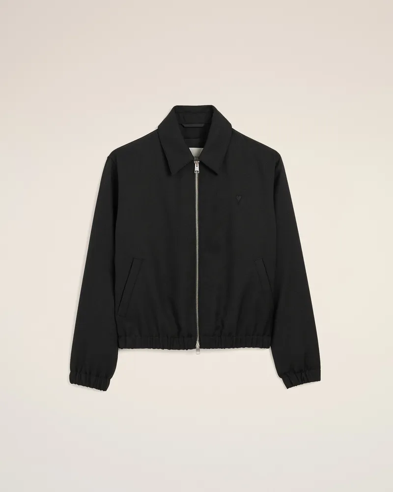 AMI Paris Ami de Coeur Gepolsterte Jacke aus schwarzer Wolle Schwarz - Größe für Herren Schwarz