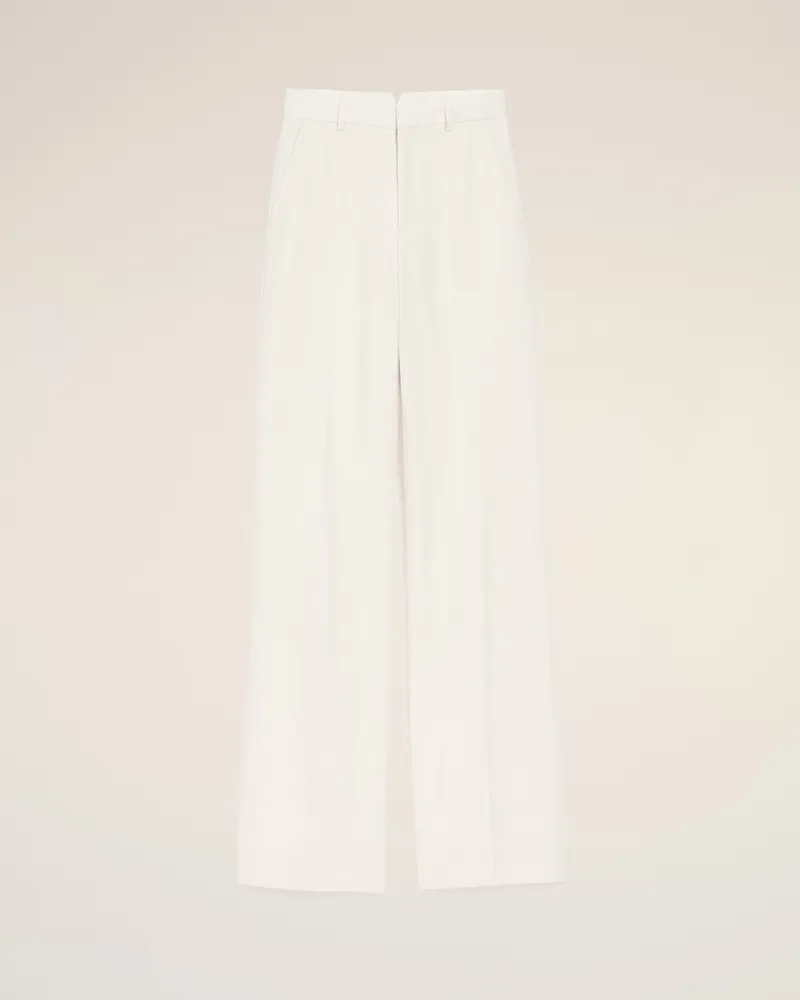 AMI Paris Weiße Hose aus Leinenmischgewebe mit niedriger Taille und geradem Bein Weiß für Damen Weiss