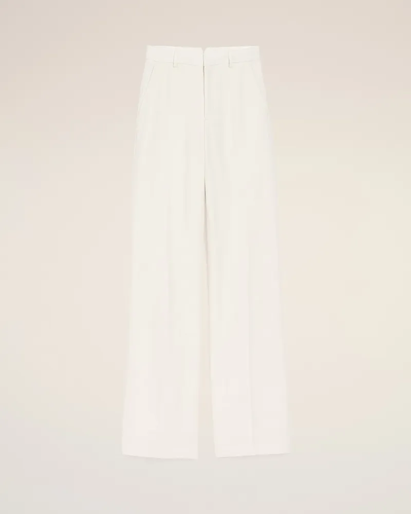 AMI Paris Weiße Hose aus Leinenmischgewebe mit niedriger Taille und geradem Bein Weiß für Damen Weiss