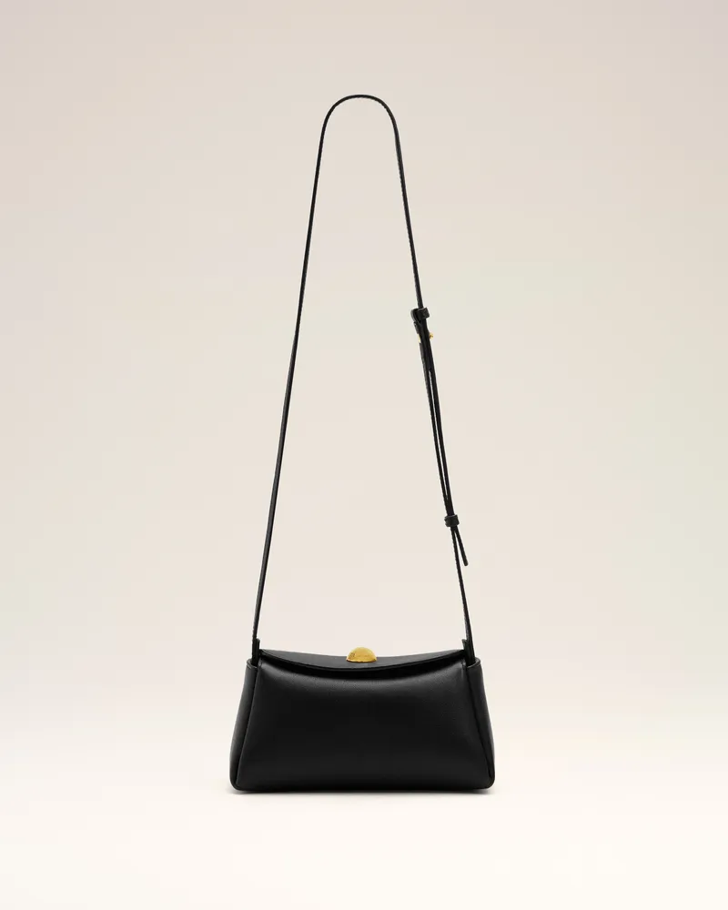 AMI Paris Mini Carrousel Tasche aus schwarzem Kalbsleder Schwarz Unisex Schwarz