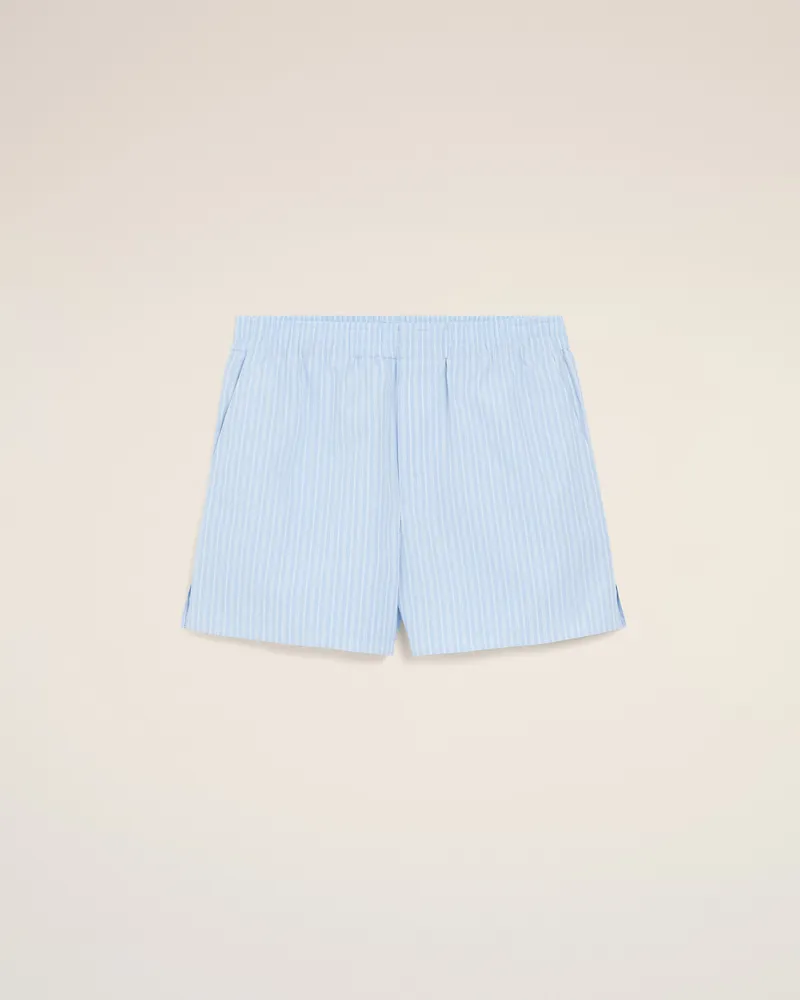 AMI Paris Blaue Baumwollshorts mit Gummizug Blau Unisex Kaschmirblau
