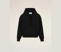 Ami de Coeur Hoodie aus schwarzer Baumwolle mit Prägung Schwarz - Größe Unisex