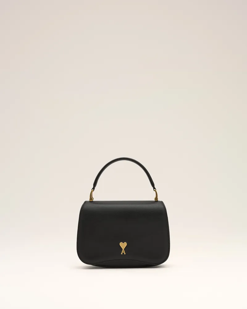 AMI Paris Paris Paris Top Handle Bag aus schwarzem Rindsleder Schwarz - Größe Unisex Schwarz