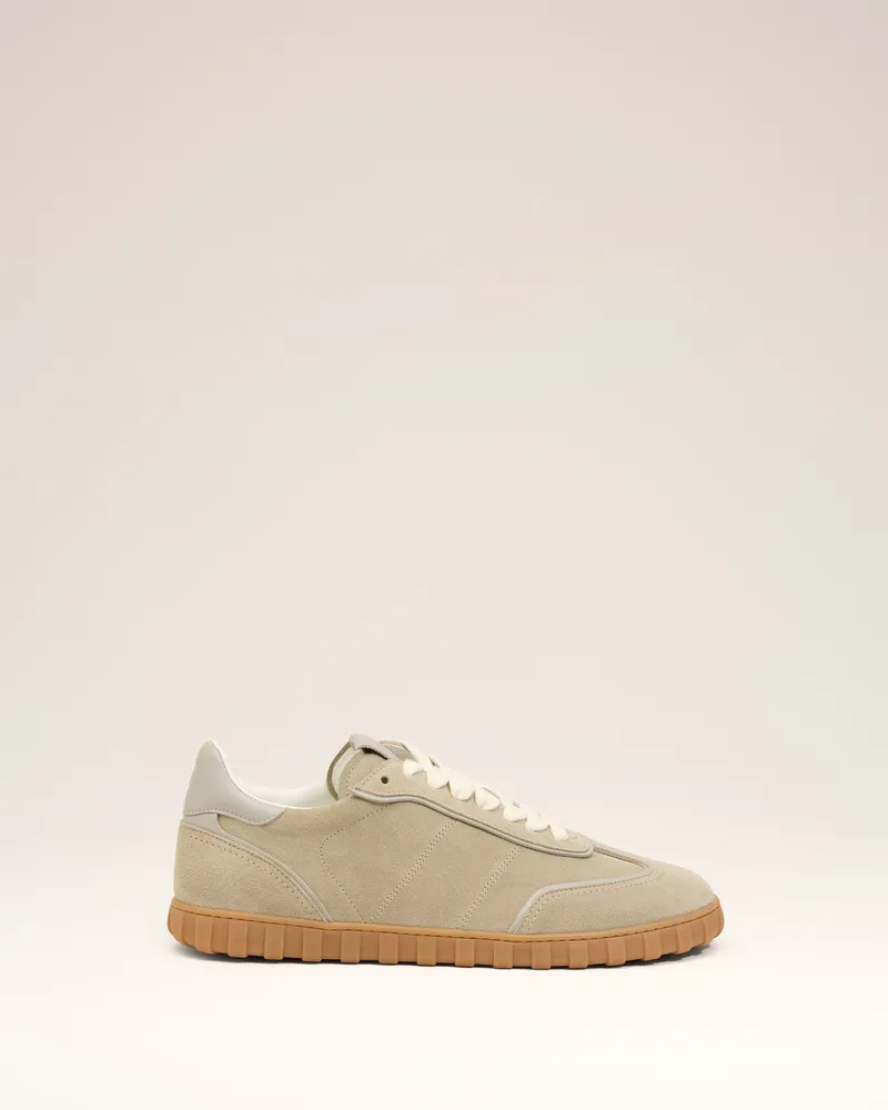 AMI Paris Step Low-Top-Sneaker aus grauem Leder Grau Unisex Cement