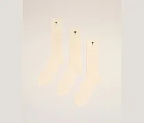 Dreierpack schwarze Ami De Coeur Socken aus natürlicher Baumwolle Weiß Unisex