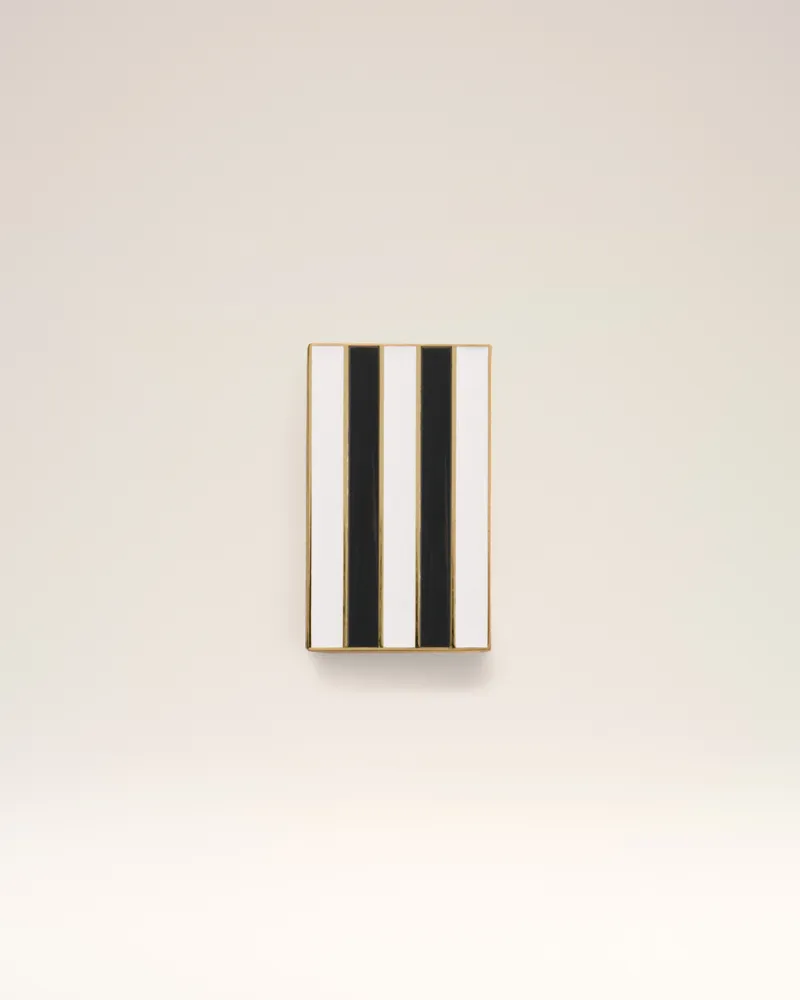 AMI Paris Goldfarbene kleine Metallbox „Ami De Coeur Stripes“ Mehrfarbig Unisex Gold