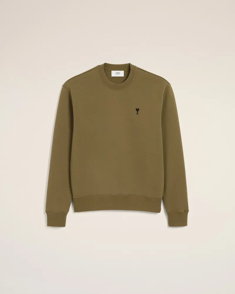 AMI Paris Ami De Coeur Sweatshirt aus grüner Baumwolle Grün für Herren Bronze