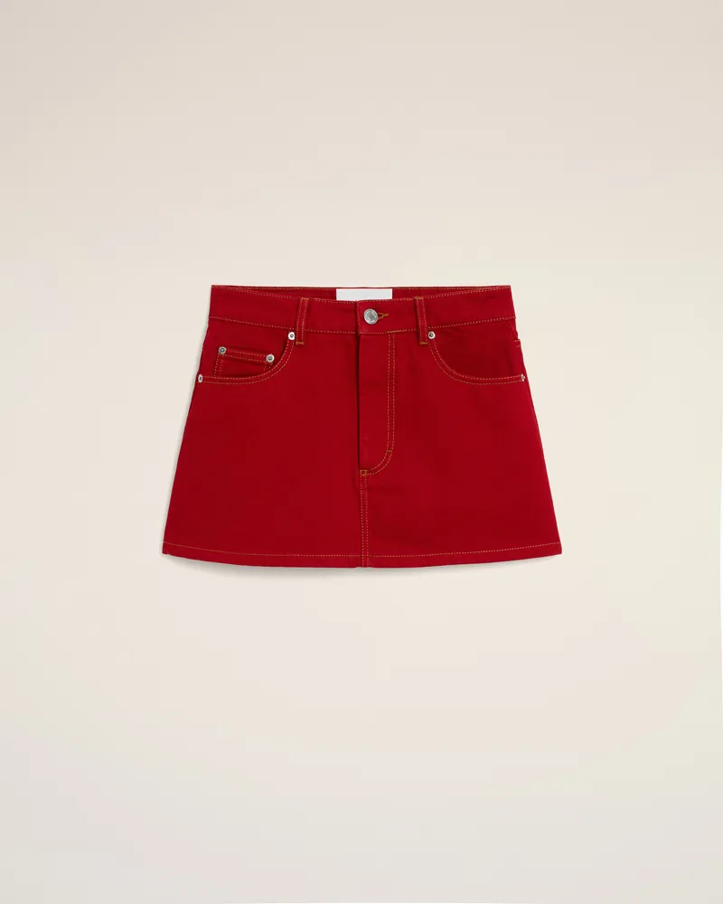 AMI Paris Roter Minirock aus Baumwolle Rot für Damen Rubinrot
