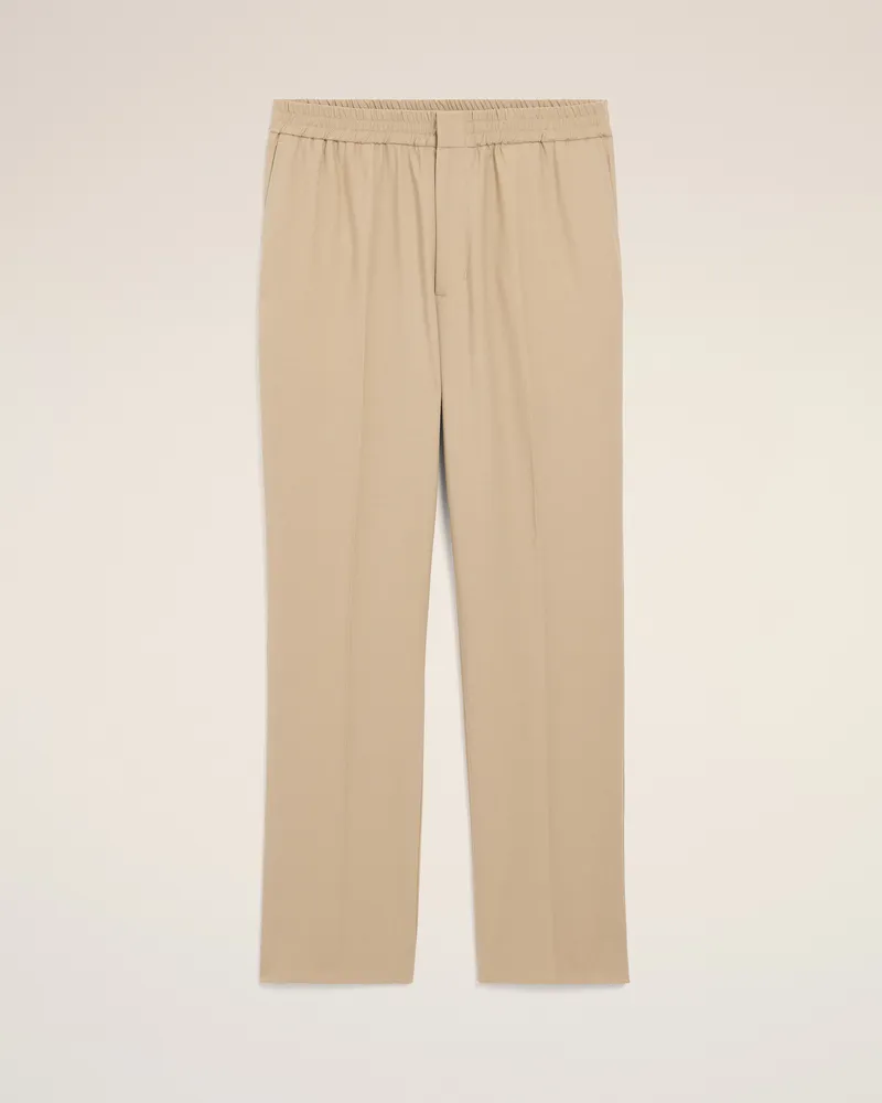 AMI Paris Hose aus beigefarbener Wolle mit elastischem Taillenbund Beige für Herren Taupegrau