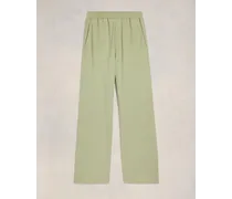 Weite Hose mit elastischem Taillenbund Grün