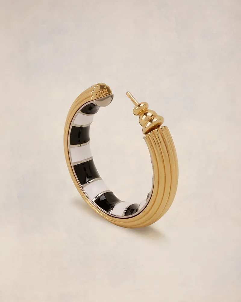 AMI Paris Piano Kreolen in kleiner Größe Gelb Unisex Gold