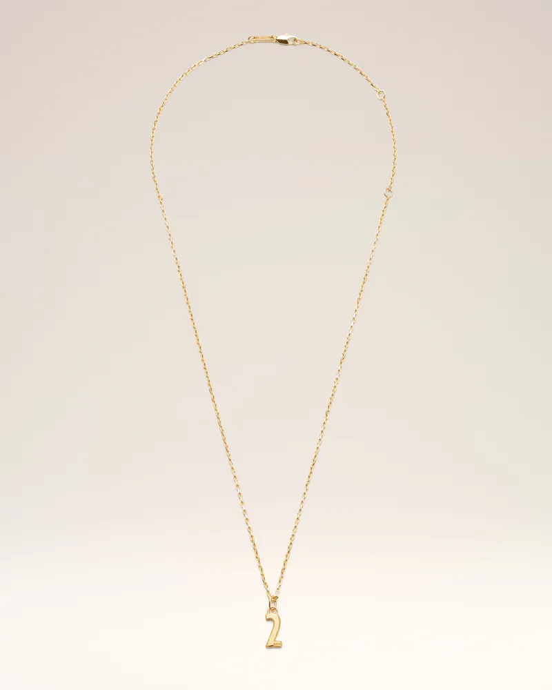 AMI Paris Halskette mit Anhänger „2“ aus gehämmertem goldfarbenem Messing Gold Unisex Gold