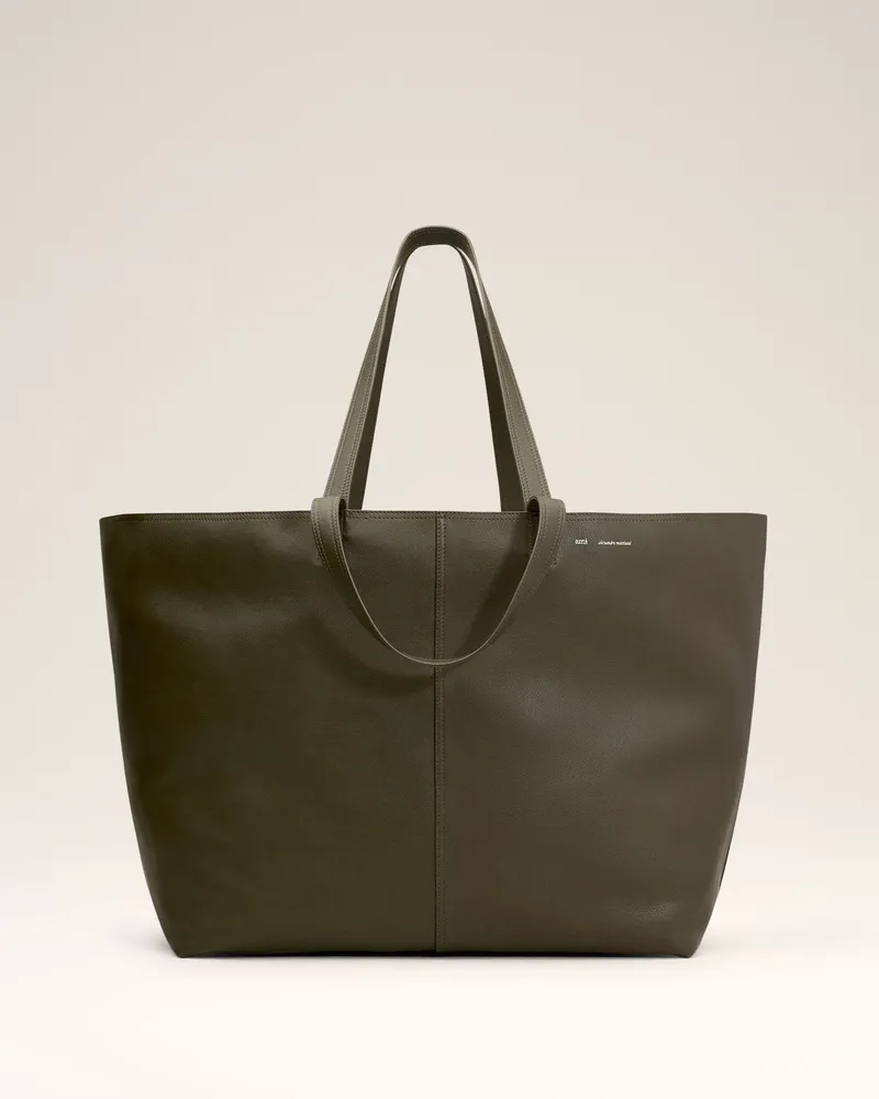 AMI Paris Grüne Midi Maxi Tote Bag aus Leder Grün Unisex Black
