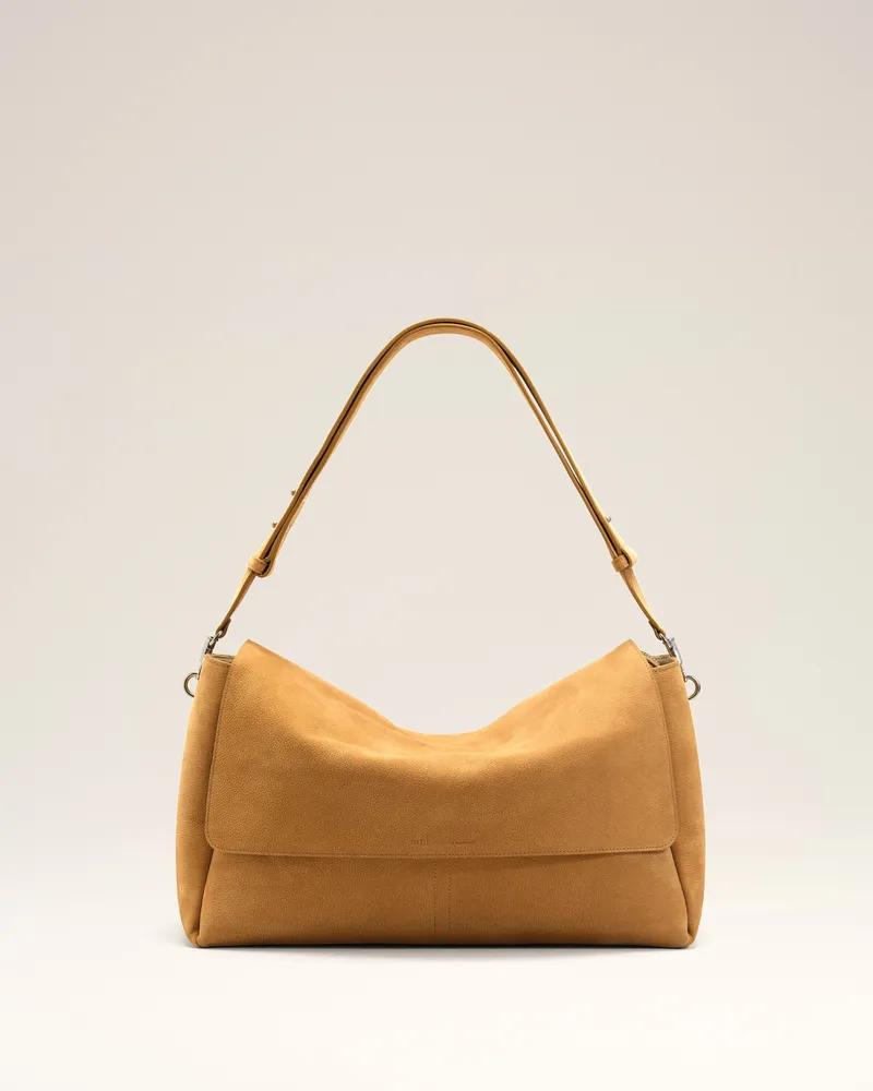 AMI Paris Gelbe große Carrousel Tasche mit Überschlag aus Rindsleder Gelb Unisex Honig