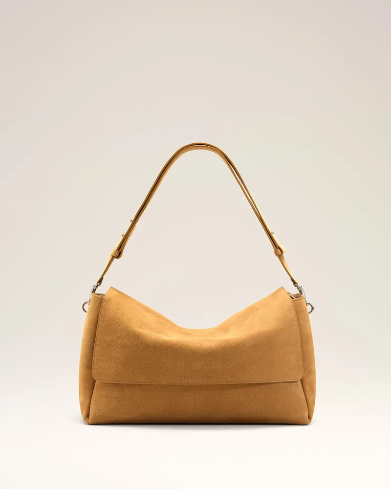 AMI Paris Gelbe große Carrousel Tasche mit Überschlag aus Rindsleder Gelb Unisex Honig