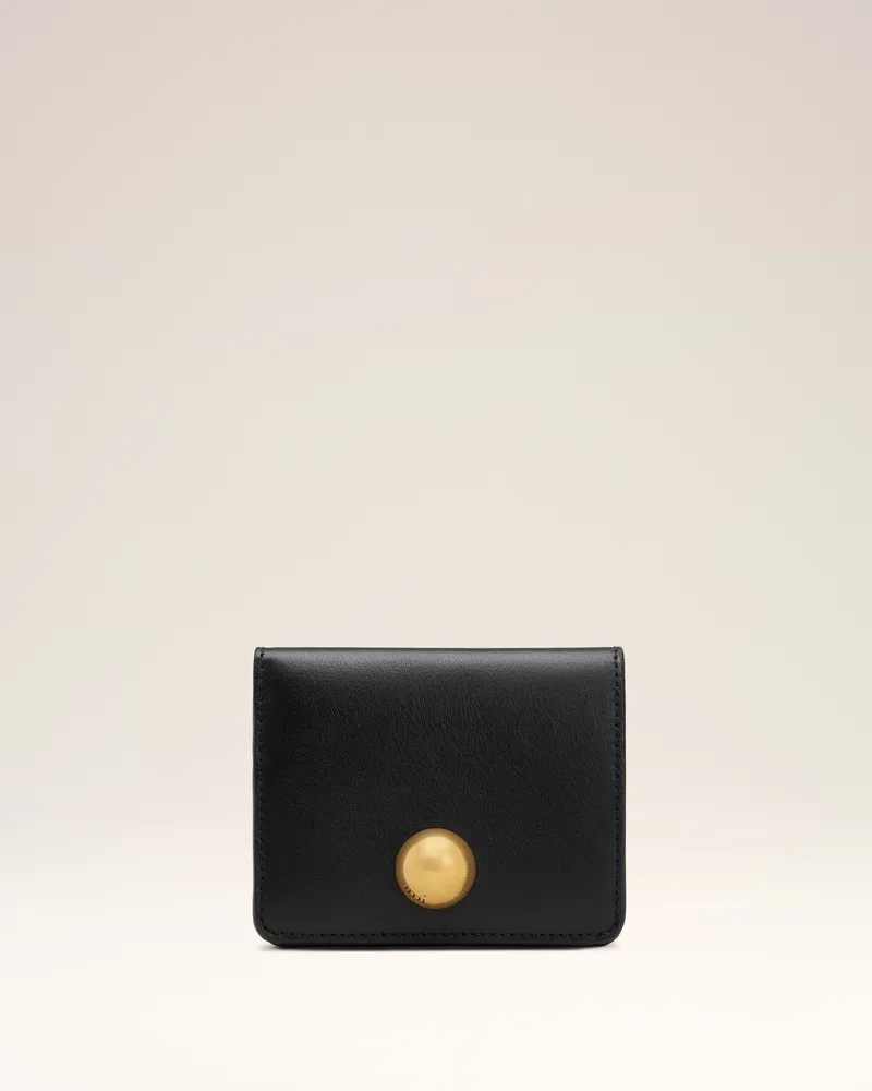 AMI Paris Carrousel Klapp-Portemonnaie aus schwarzem Glattleder Schwarz Unisex Schwarz