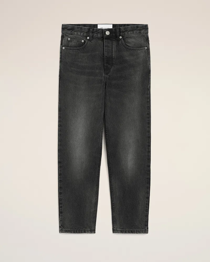 AMI Paris Schwarze Baumwolljeans mit schmalem Schnitt Grau für Herren Used