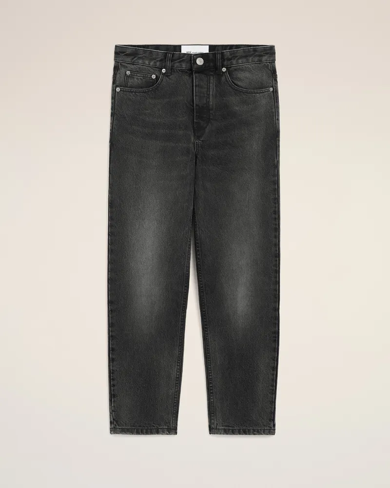 AMI Paris Schwarze Baumwolljeans mit schmalem Schnitt Grau für Herren Used