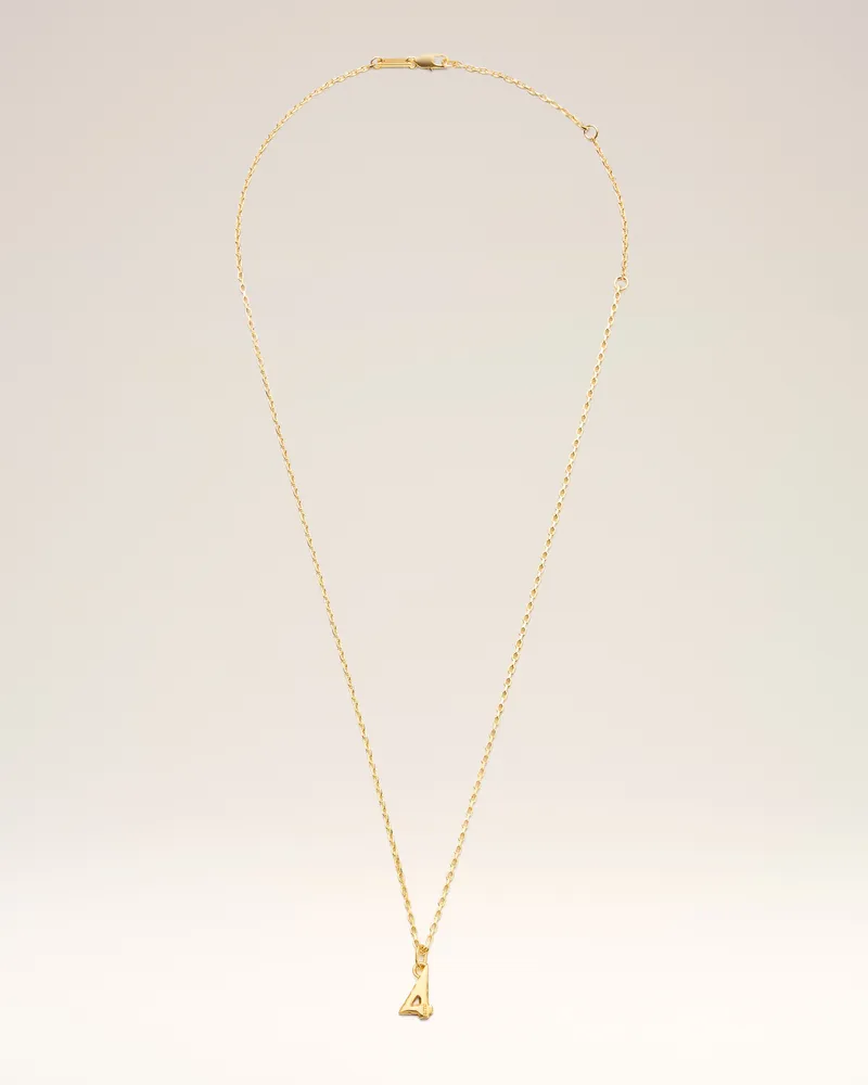 AMI Paris Halskette mit Anhänger aus goldfarbenem Messing mit geprägter „4“ Gelb Unisex Gold