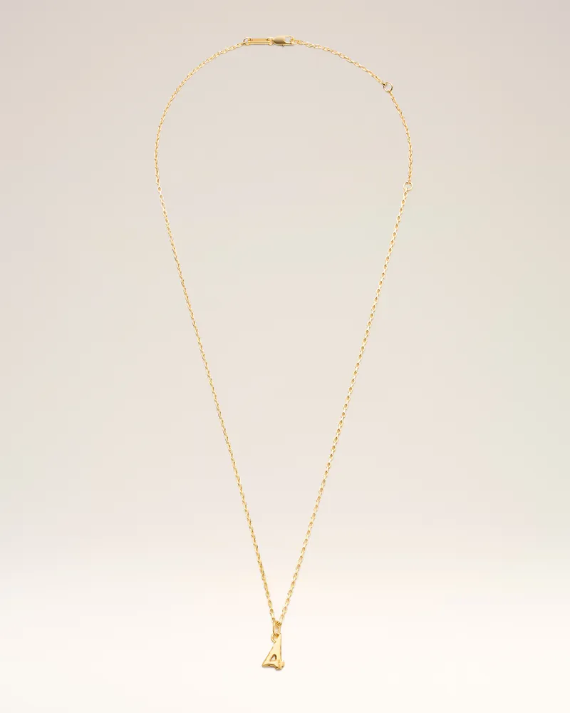 AMI Paris Halskette mit Anhänger aus goldfarbenem Messing mit geprägter „4“ Gelb Unisex Gold