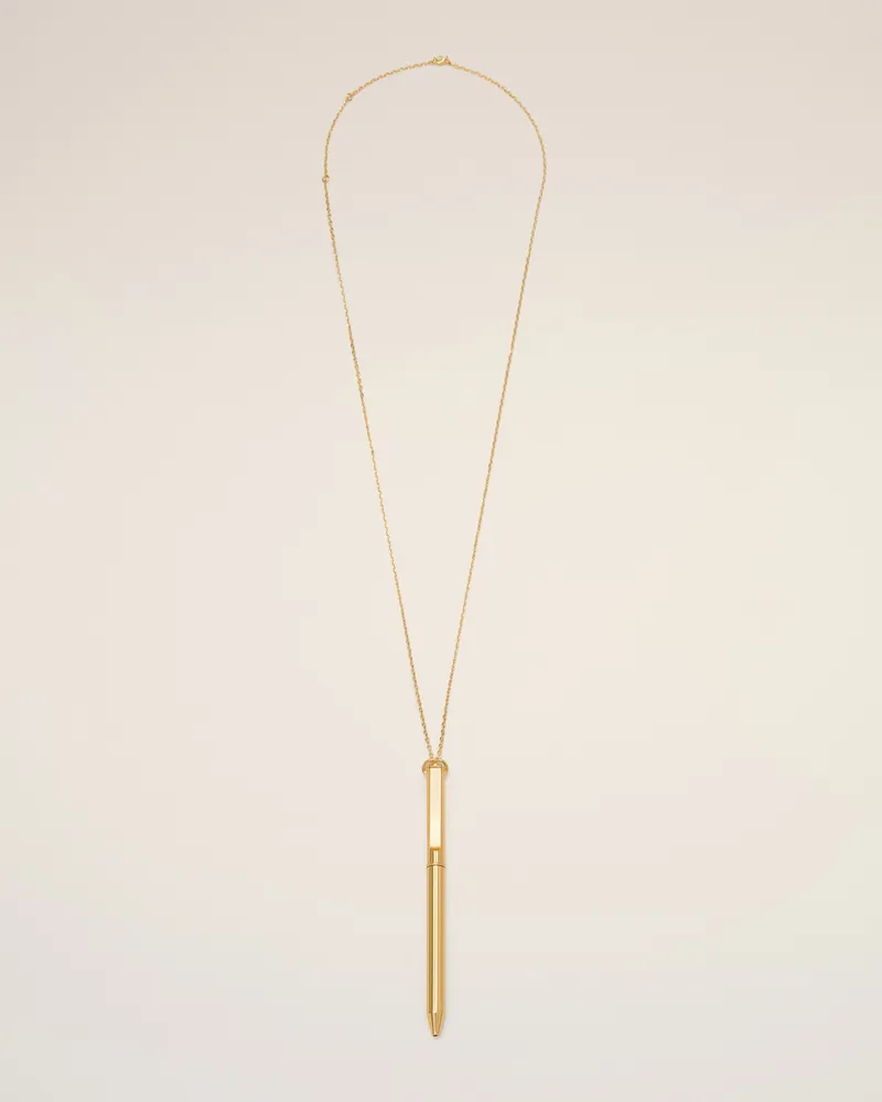 AMI Paris Halskette mit Anhänger in Stiftform aus goldfarbenem Messing Gelb - Größe Unisex Gold