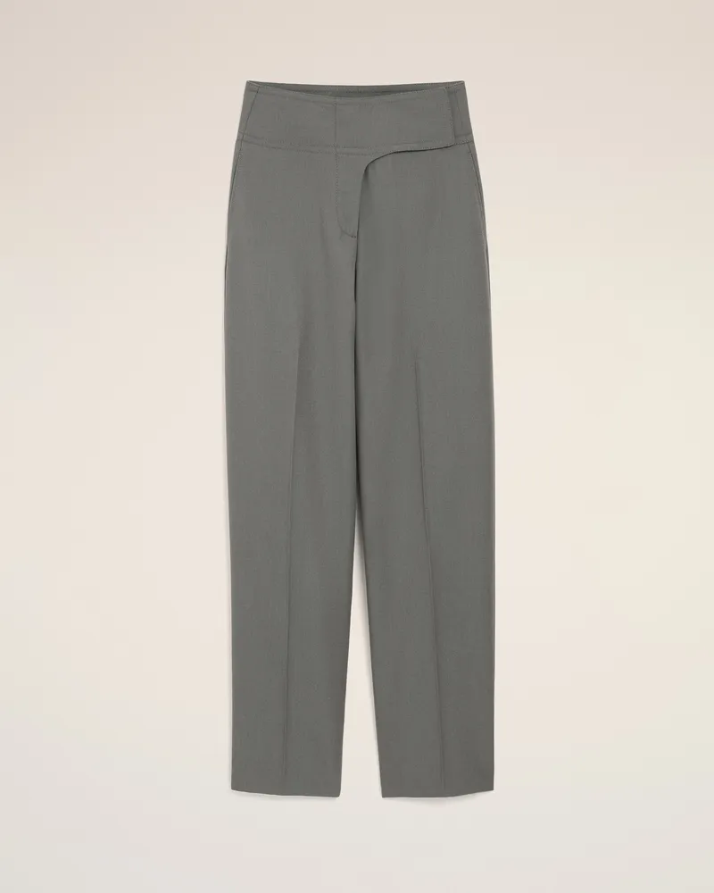 AMI Paris Graue Hose aus Schurwolle mit Gürtel Grau für Damen Carbon
