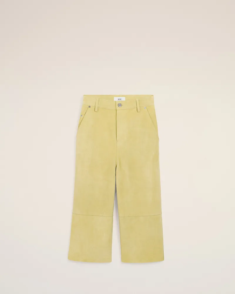 AMI Paris Bermudashorts aus grünem Leder Gelb für Damen Lime