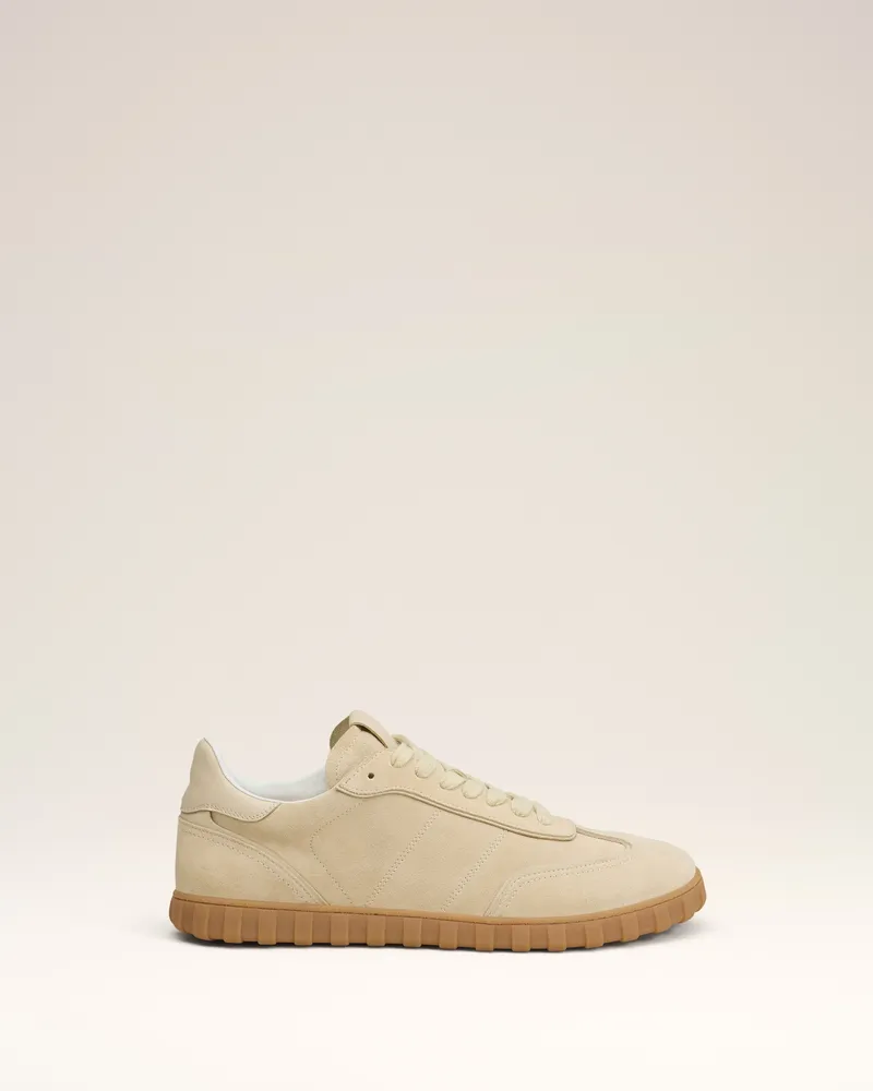 AMI Paris Step Low-Top-Sneaker aus gelbem Leder Gelb Unisex Butter
