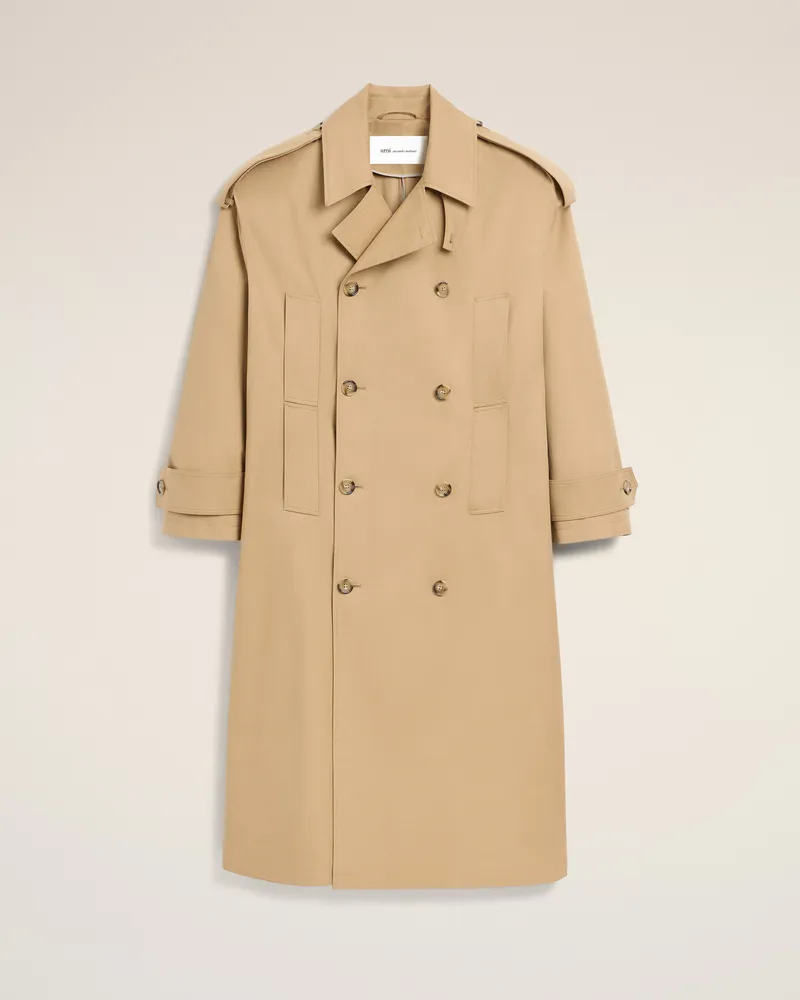 AMI Paris Beiger Trenchcoat aus Baumwolle Beige Unisex Beige