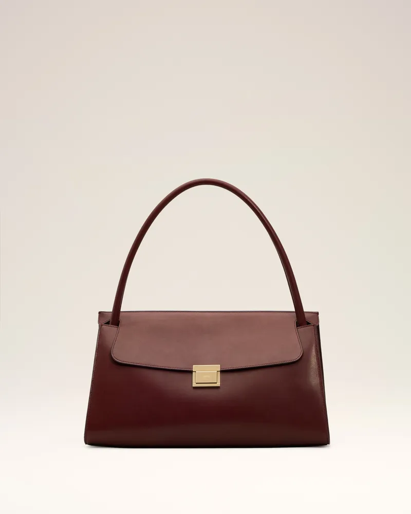 AMI Paris Mimi Tasche aus Glattleder in Burgundy Rot Unisex Cherry
