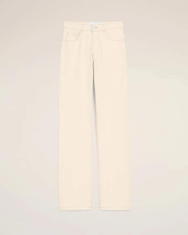 AMI Paris Weißer Jeans aus Baumwolle mit weitem Schnitt Weiß für Damen Weiss