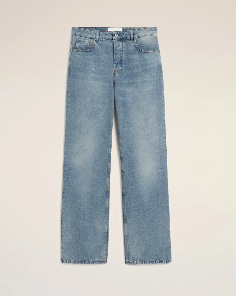 AMI Paris Weit geschnittener Jeans aus blauer Baumwolle Blau - Größe Kurze Beinlänge Blau